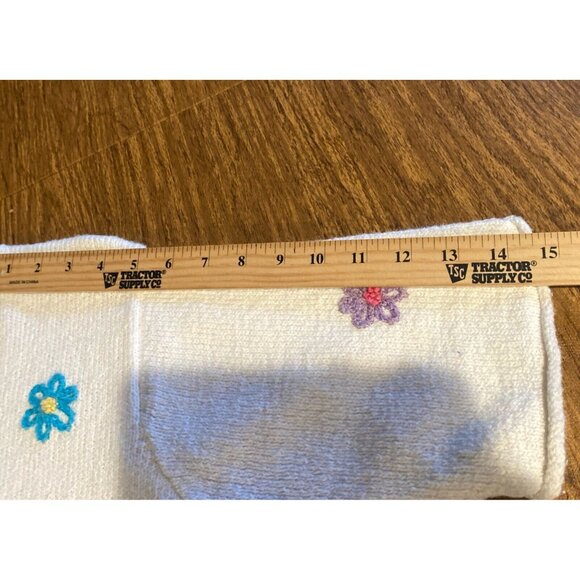 Northern Isles Hand Embroidered Sweater Pullover Short Sleeve White Stretch - Picture 9 of 9